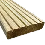 4.8m x 150mm x 32mm Grooved Decking Board – Pressure Treated Green