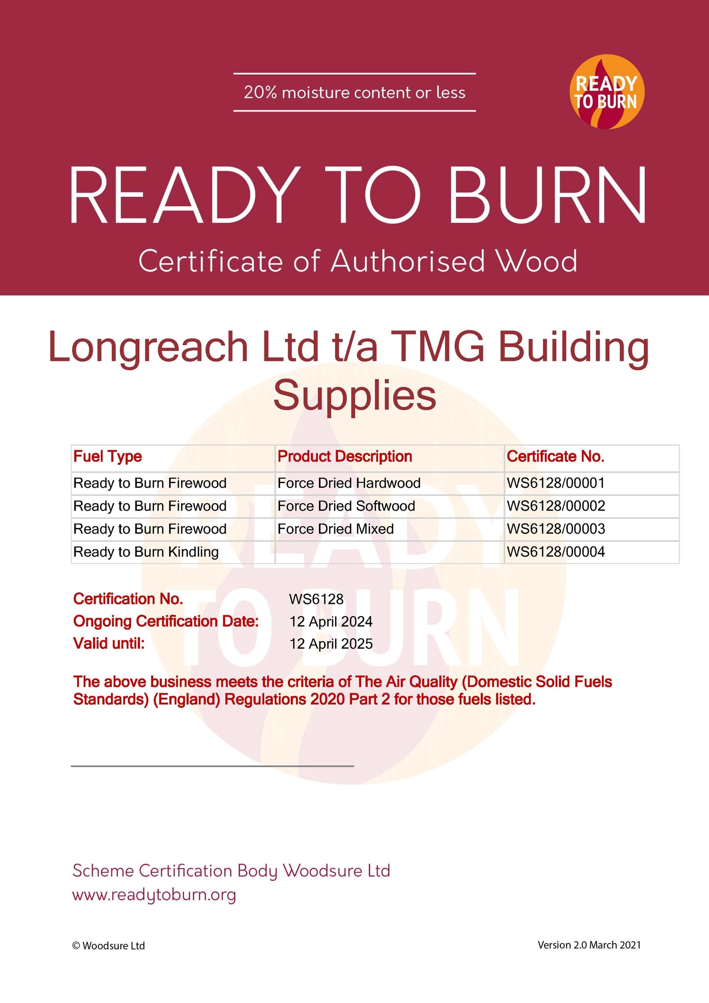 Ready to Burn Certificate